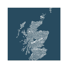 Mapped Out Petrol Blue Fine Art Print