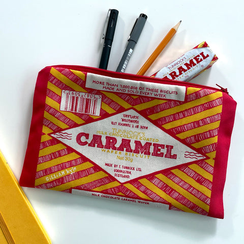 Caramel Wafer Wrapper Accessories Pouch