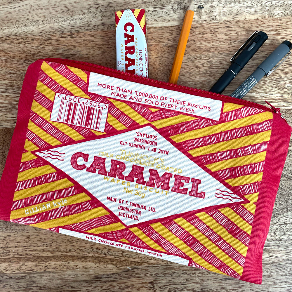 Caramel Wafer Wrapper Accessories Pouch