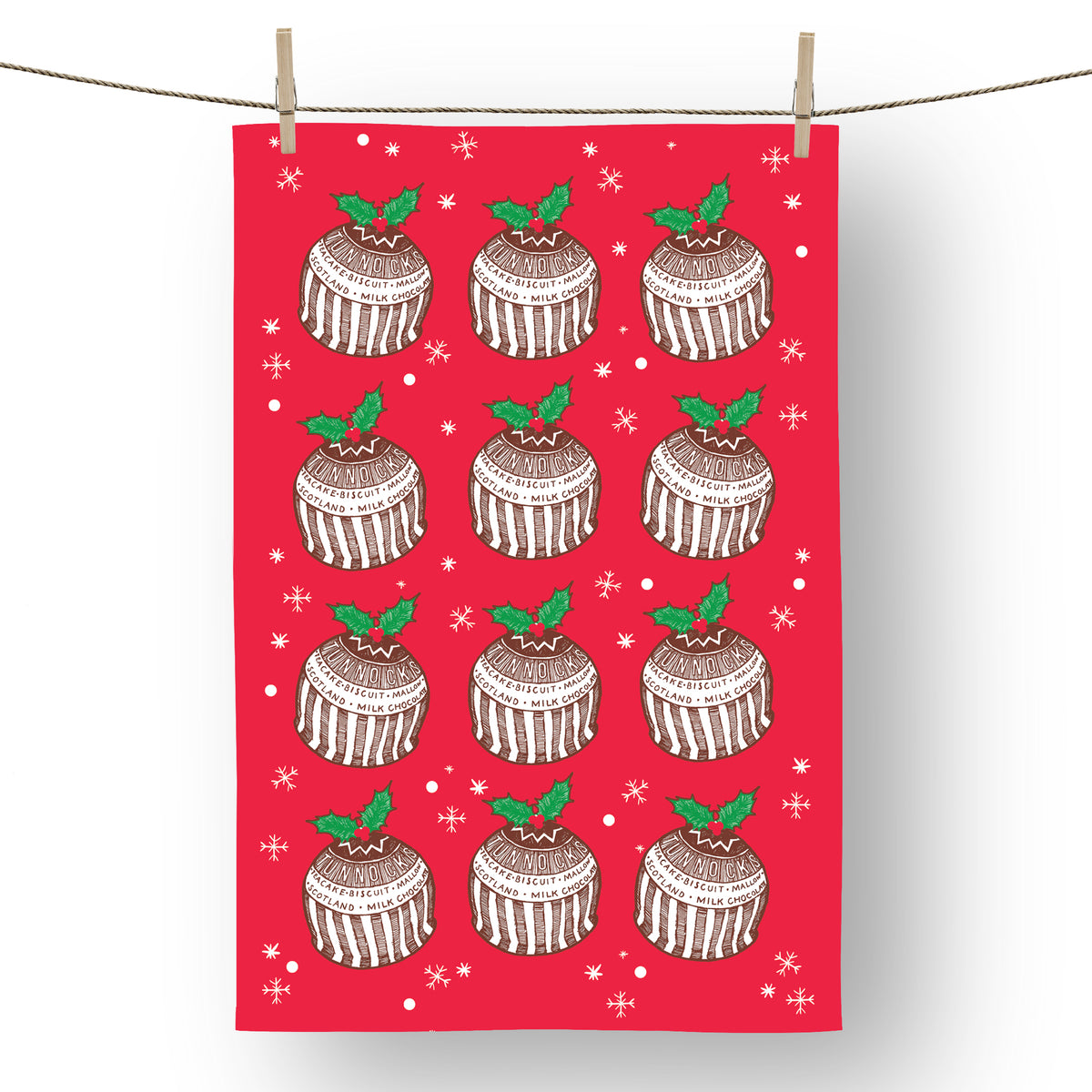 Tea Cake Christmas Pudding Tea Towel